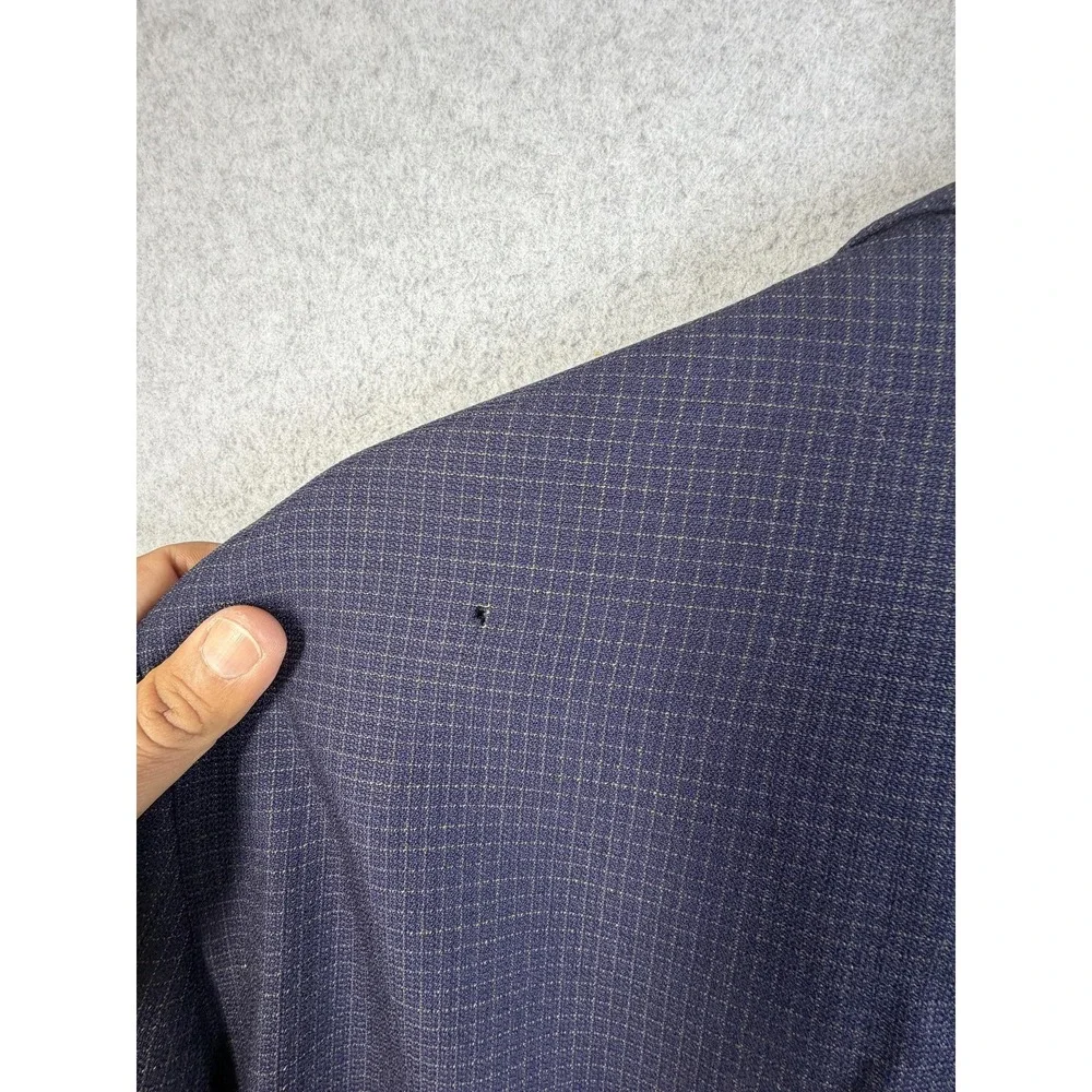 Nautica Blazer Mens 44R Blue Check Wool Sport Coat Jacket Lord &‎ Taylor Classic
